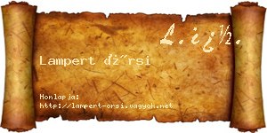 Lampert Örsi névjegykártya